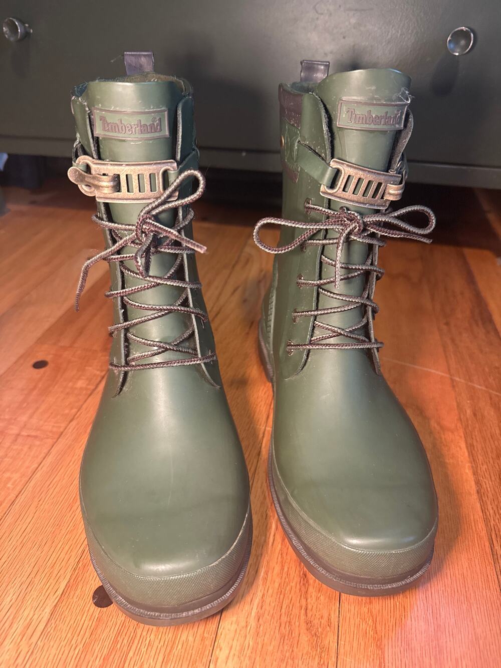 Timberland Green Rubber Rain Boots Women's Sz 9 Waterproof Rain Boots Read